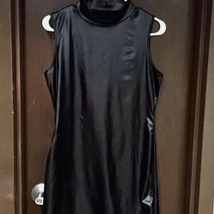 Women's size m/l black pleather mini dress